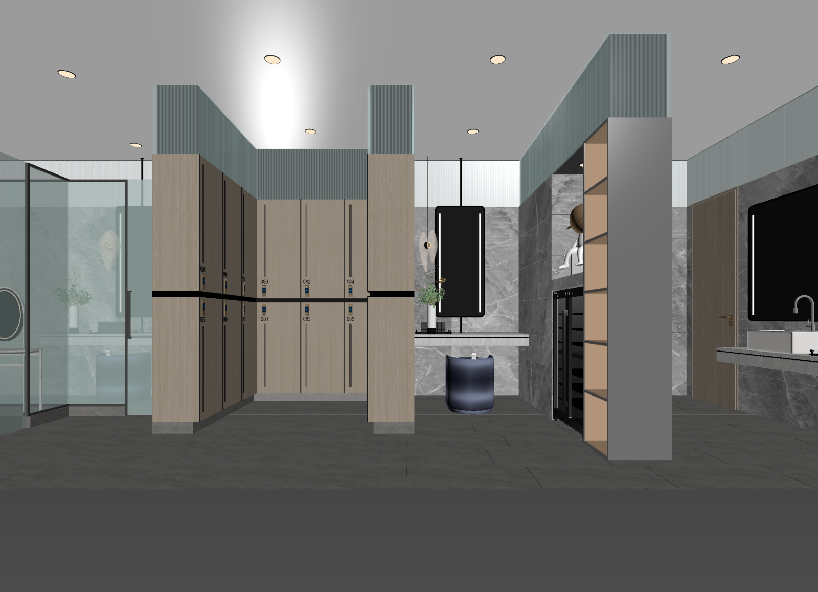 现代更衣室3D模型下载【ID:1214679174】