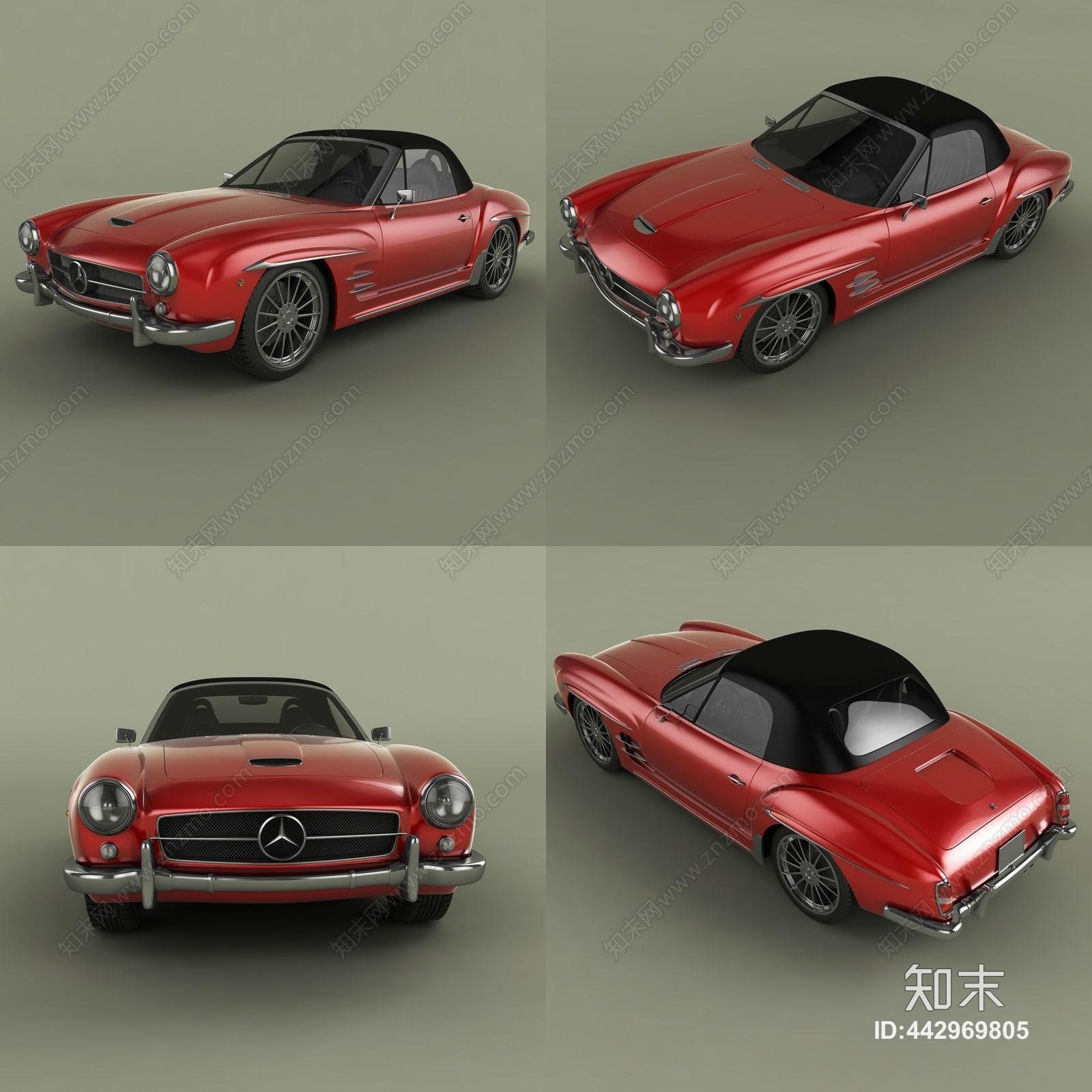 现代奔驰玩具车3D模型下载【ID:442969805】