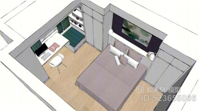 卧室SU模型下载【ID:523655066】