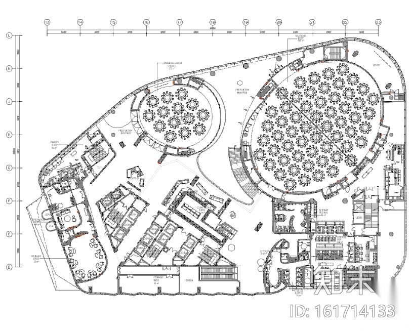 [陕西]君悦特色酒店公区设计施工图+效果图cad施工图下载【ID:161714133】