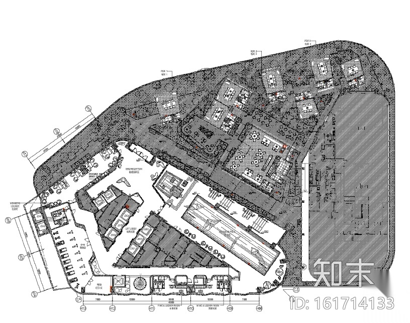 [陕西]君悦特色酒店公区设计施工图+效果图cad施工图下载【ID:161714133】