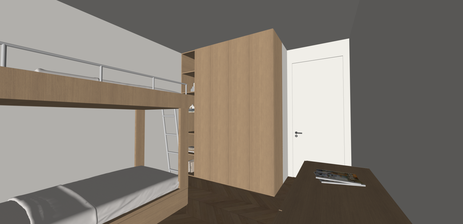 原木家居卧室SU模型下载【ID:1215960846】