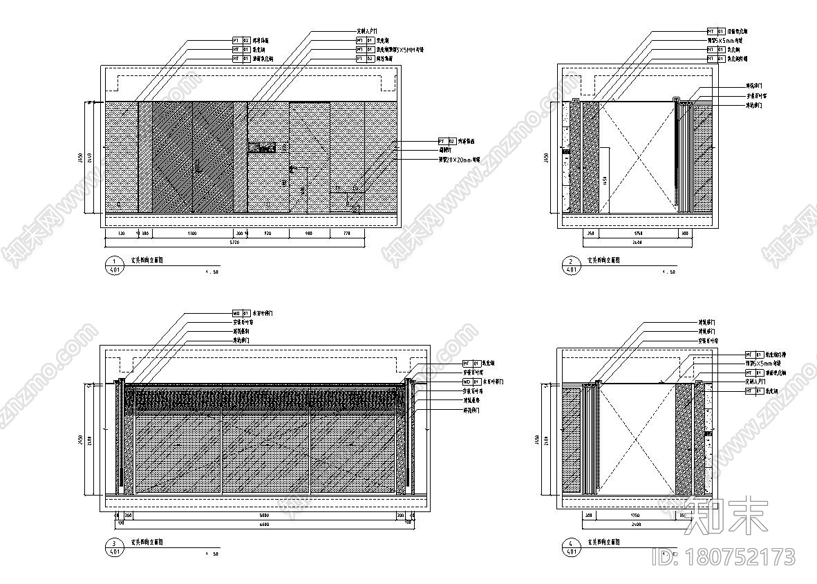 [三亚]简约风格样板间CAD施工图+效果图cad施工图下载【ID:180752173】