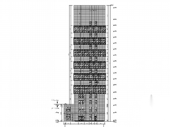 [河南]十七层医院门诊楼建筑幕墙施工图cad施工图下载【ID:166316195】