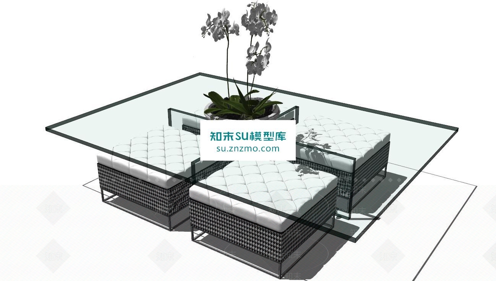 简欧茶几SU模型下载【ID:168425223】