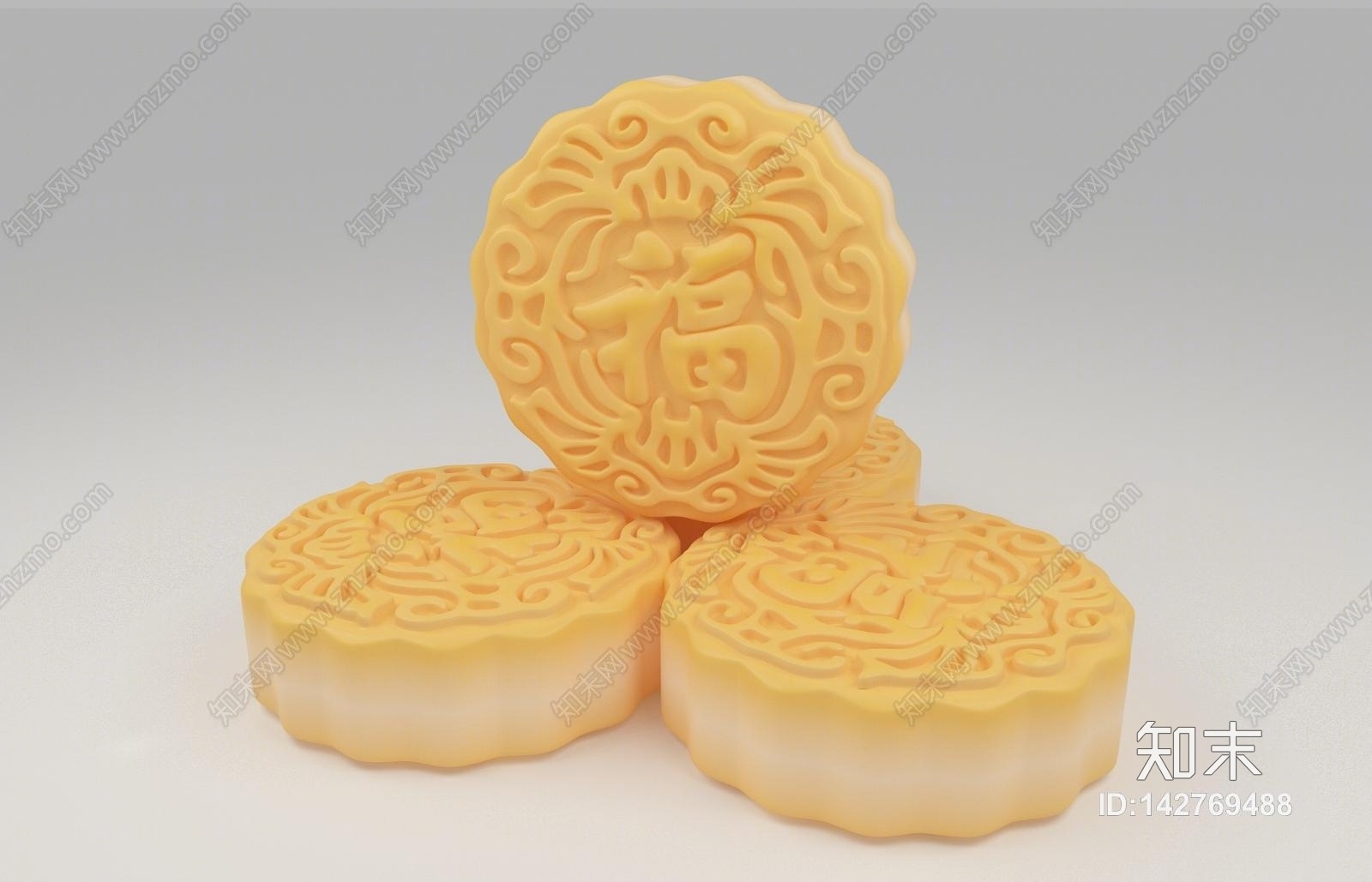 现代月饼3D模型下载【ID:142769488】