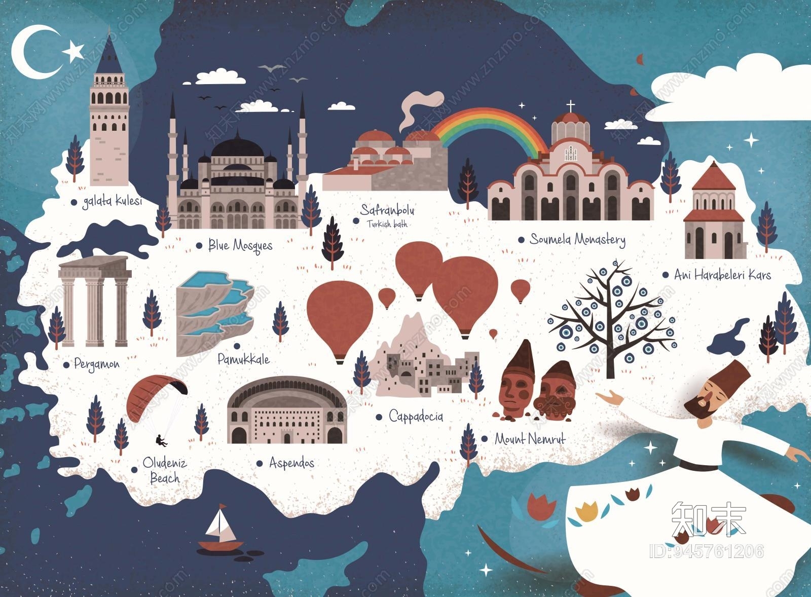 儿童房热气球壁布壁纸贴图下载【ID:945761206】