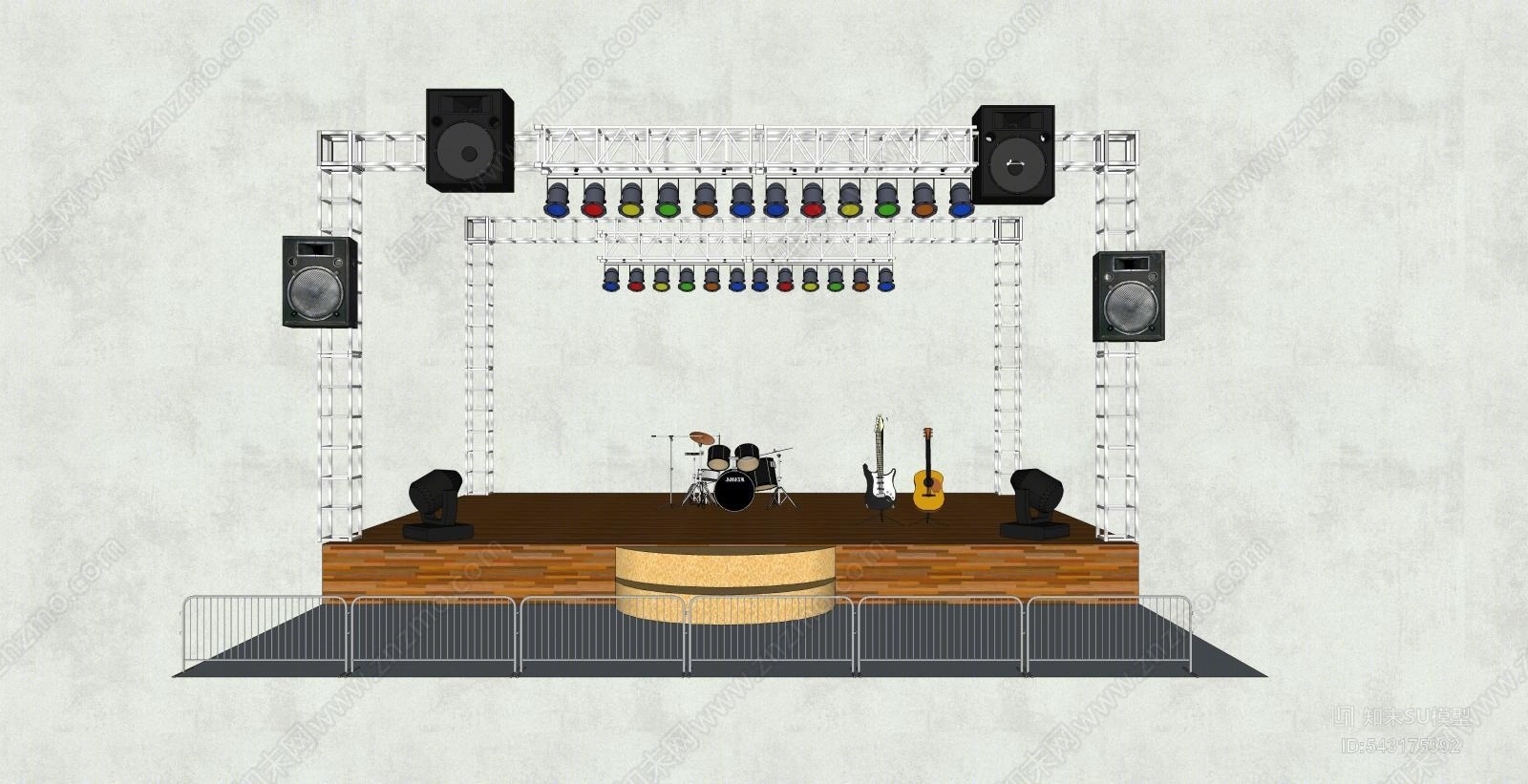 现代舞台灯具SU模型下载【ID:543175992】