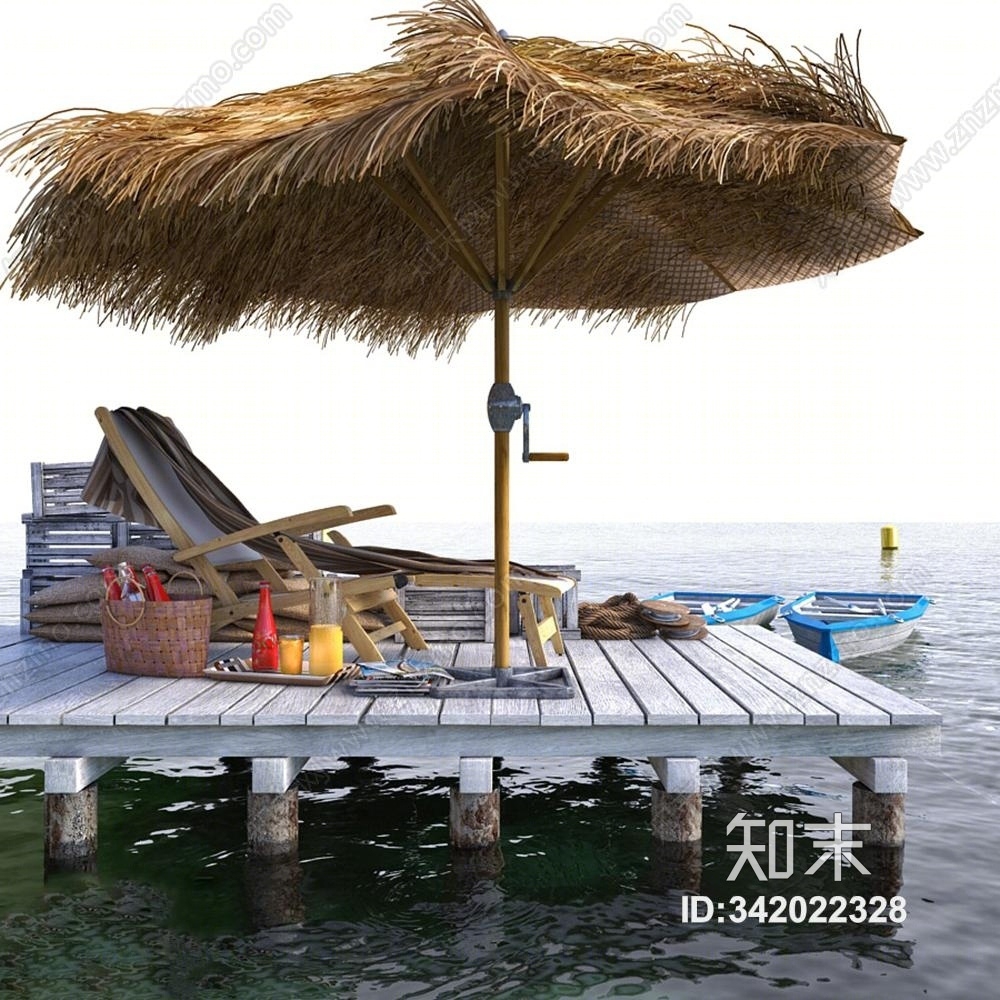 现代躺椅户外椅3D模型下载【ID:342022328】