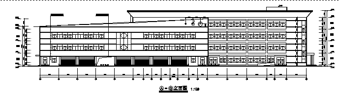 20米高某学校食堂建筑施工图cad施工图下载【ID:166066114】