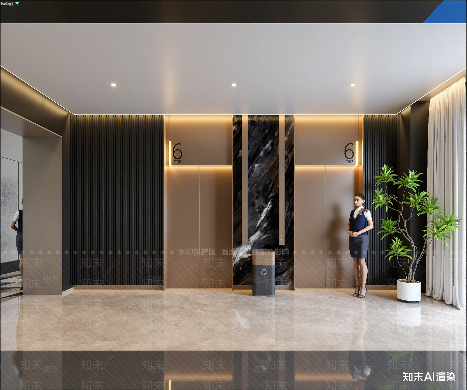 现代酒店大堂3D模型下载【ID:1215166702】