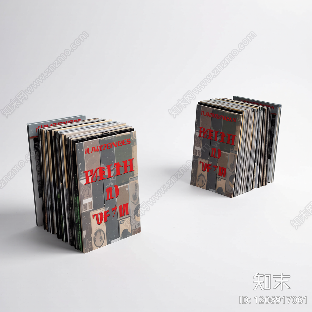 唱片堆叠装饰组件3D模型下载【ID:1206917061】