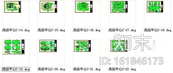 某洗浴中心浴区设计装修图cad施工图下载【ID:161846173】