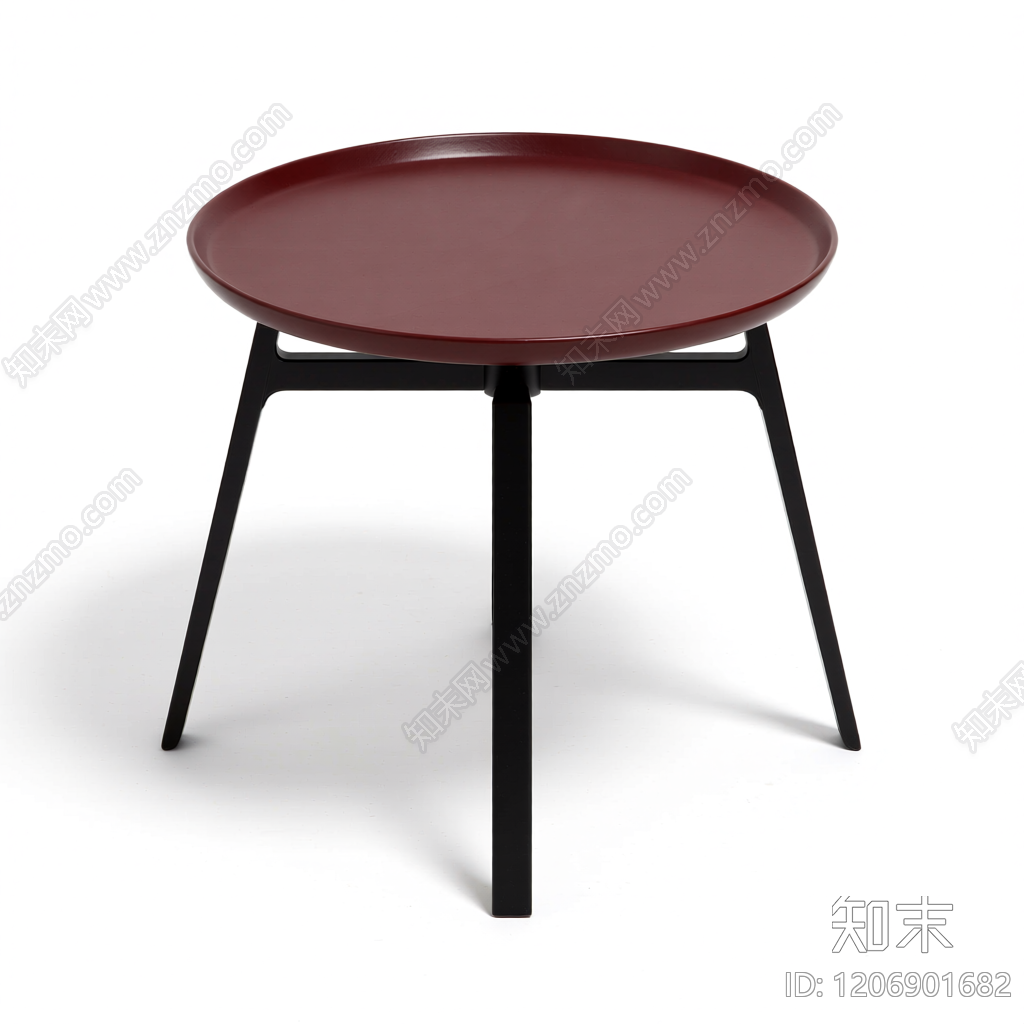 红色圆桌带黑腿3D模型下载【ID:1206901682】