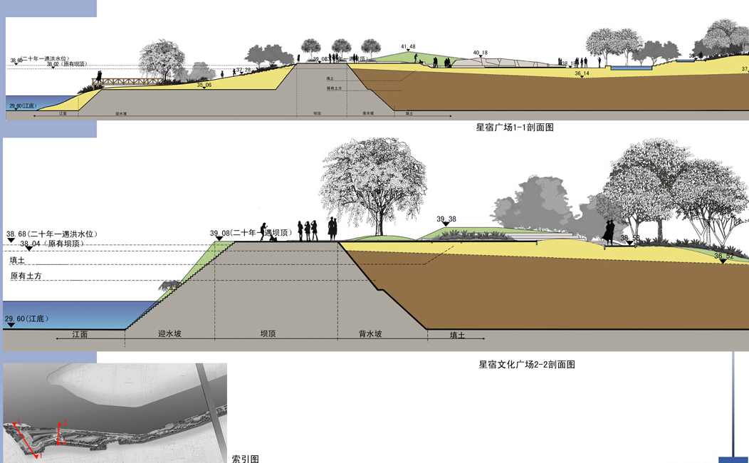 [浙江]金华市城南桥至河盘桥段滨河景观设计竞标方案汇总...cad施工图下载【ID:160919169】