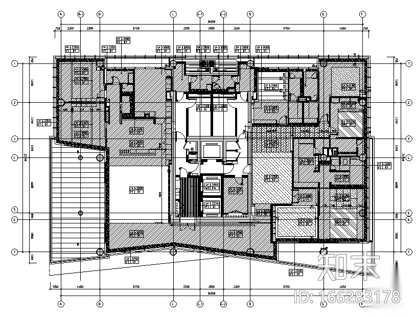 [广东]现代风格深圳湾1号样板间设计施工图（附效果图)cad施工图下载【ID:166283178】