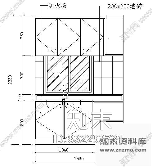 图块/节点厨房立面cad施工图下载【ID:832293731】