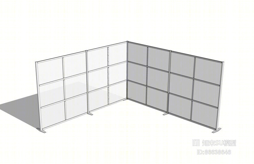 办公室屏风SU模型下载【ID:86638646】