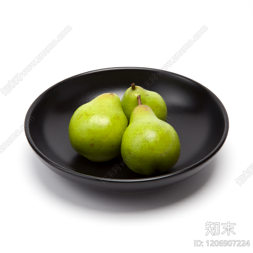 黑色果盘配梨装饰3D模型下载【ID:1206907224】