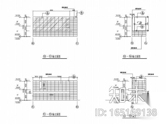 [广州]三层商业中心铝合金玻璃幕墙及门窗施工图cad施工图下载【ID:165169138】