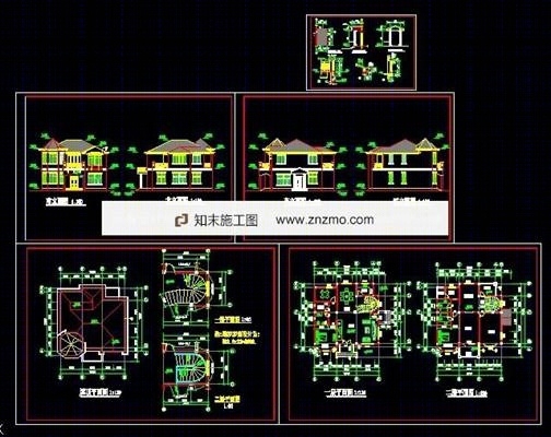 小别墅建筑施工图下载【ID:36950461】