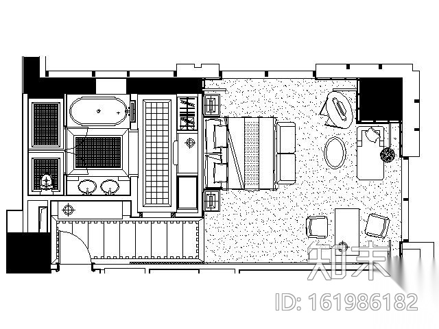 五星豪华酒店A型套房施工图cad施工图下载【ID:161986182】