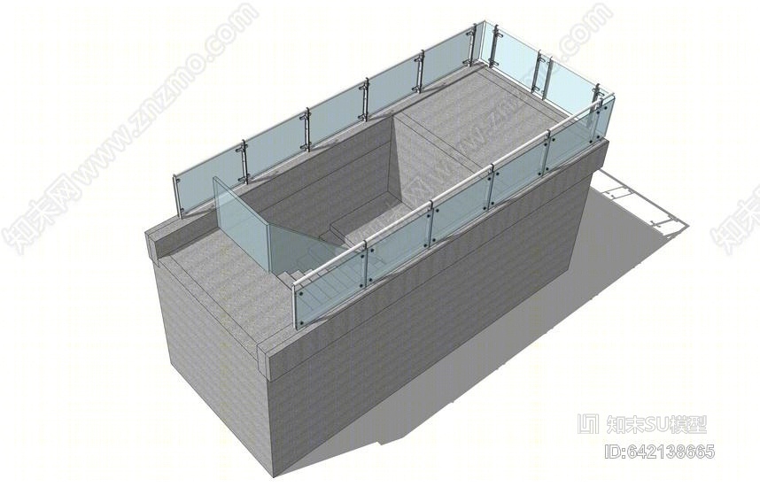 地下人行楼梯SU模型下载【ID:642138665】