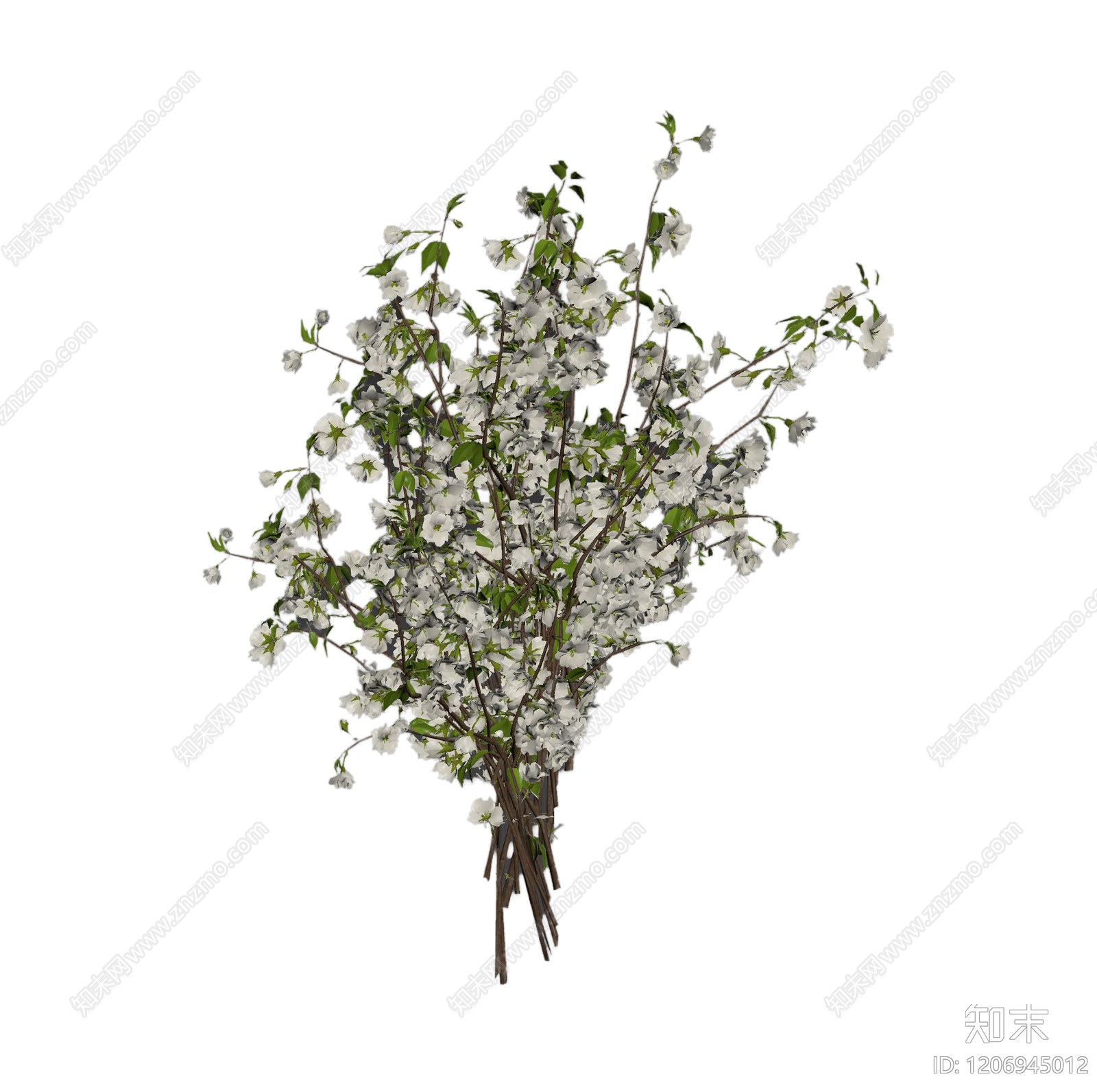 白色花束装饰3D模型下载【ID:1206945012】