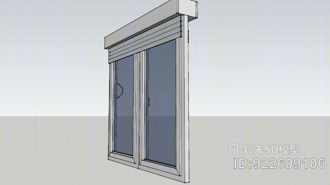 百叶窗天井门SU模型下载【ID:922609106】