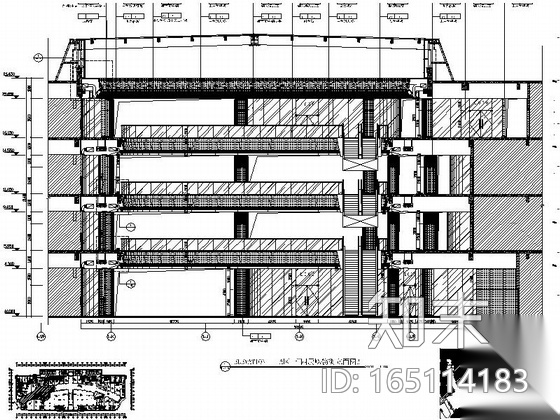 [广州]现代大型商业步行街购物广场室内施工图cad施工图下载【ID:165114183】