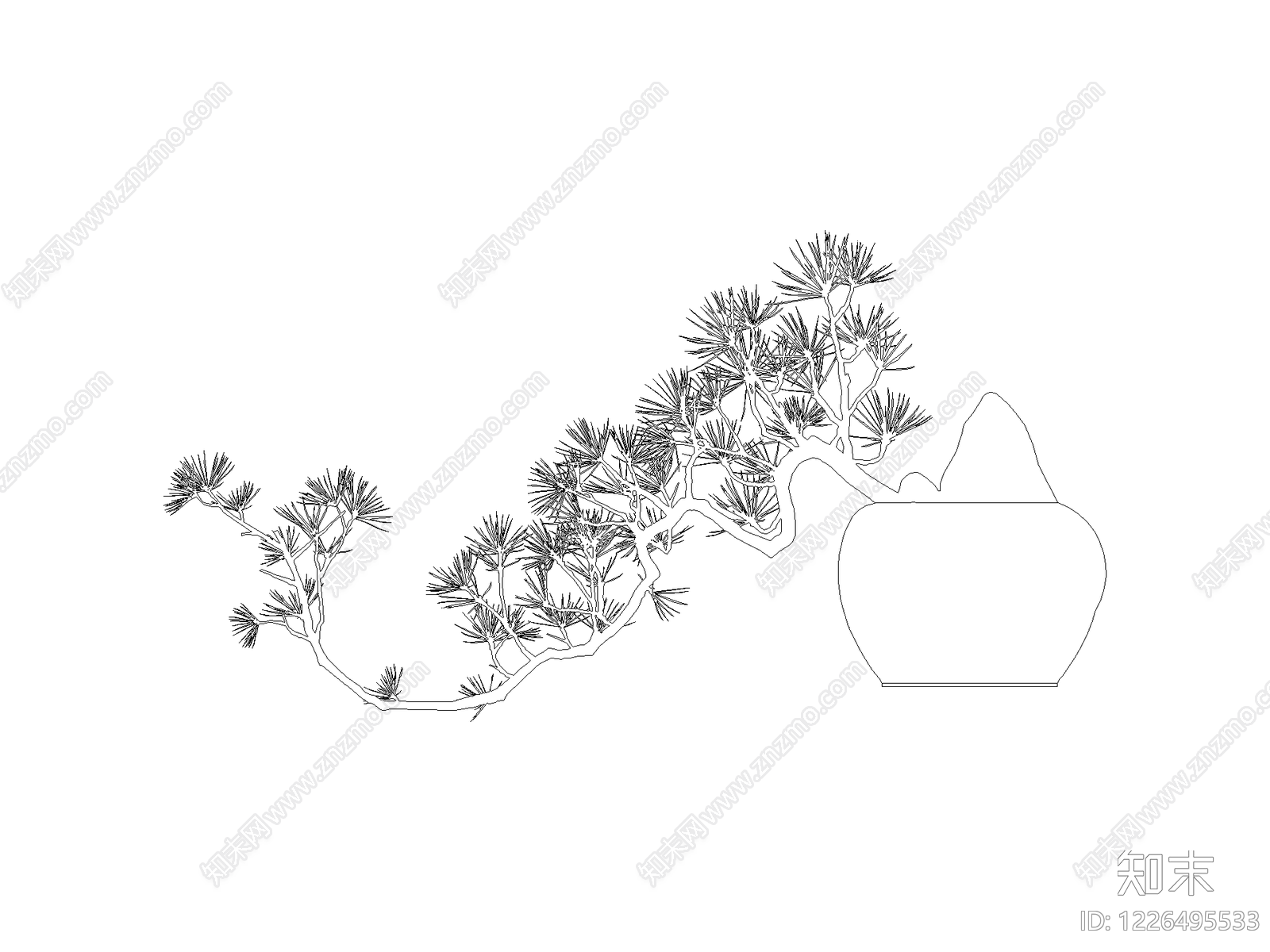新中式绿植CAD图纸