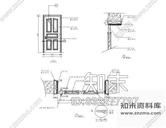 图块/节点门详图cad施工图下载【ID:832277797】