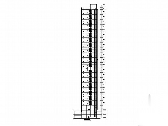 [成都]百米简欧风格高档塔式住宅小区建筑施工图（含效果...cad施工图下载【ID:166705141】