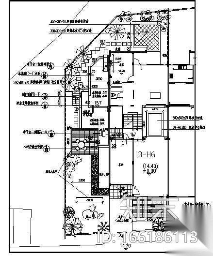 [广东]某小区新H型样板房庭院环境景观施工图cad施工图下载【ID:166186113】