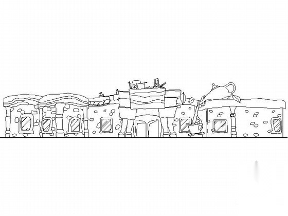 某大型娱乐主题公园之梦幻王国嘟吡餐厅建筑施工图施工图下载【ID:160725148】