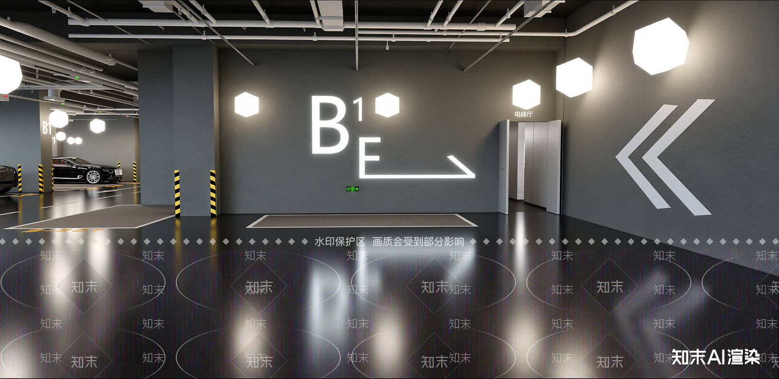 现代汽车4S店SU模型草图
