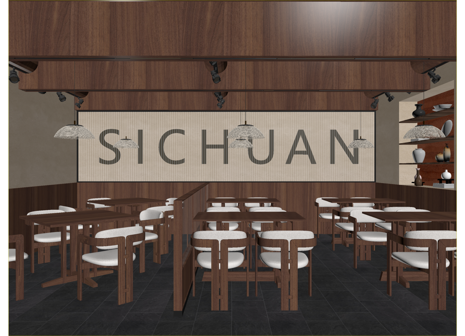 新中式中餐厅3D模型下载【ID:1214807608】