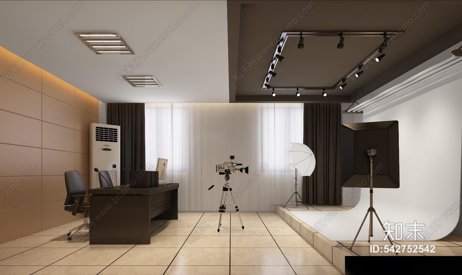 现代摄影棚3D模型下载【ID:542752542】