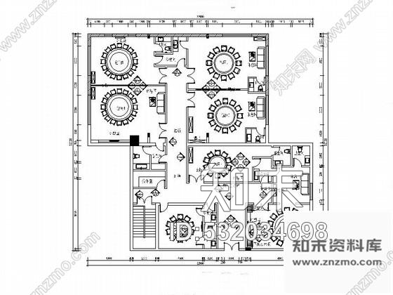 施工图河南三星级商务酒店中式餐厅装修施工图含效果cad施工图下载【ID:532034698】