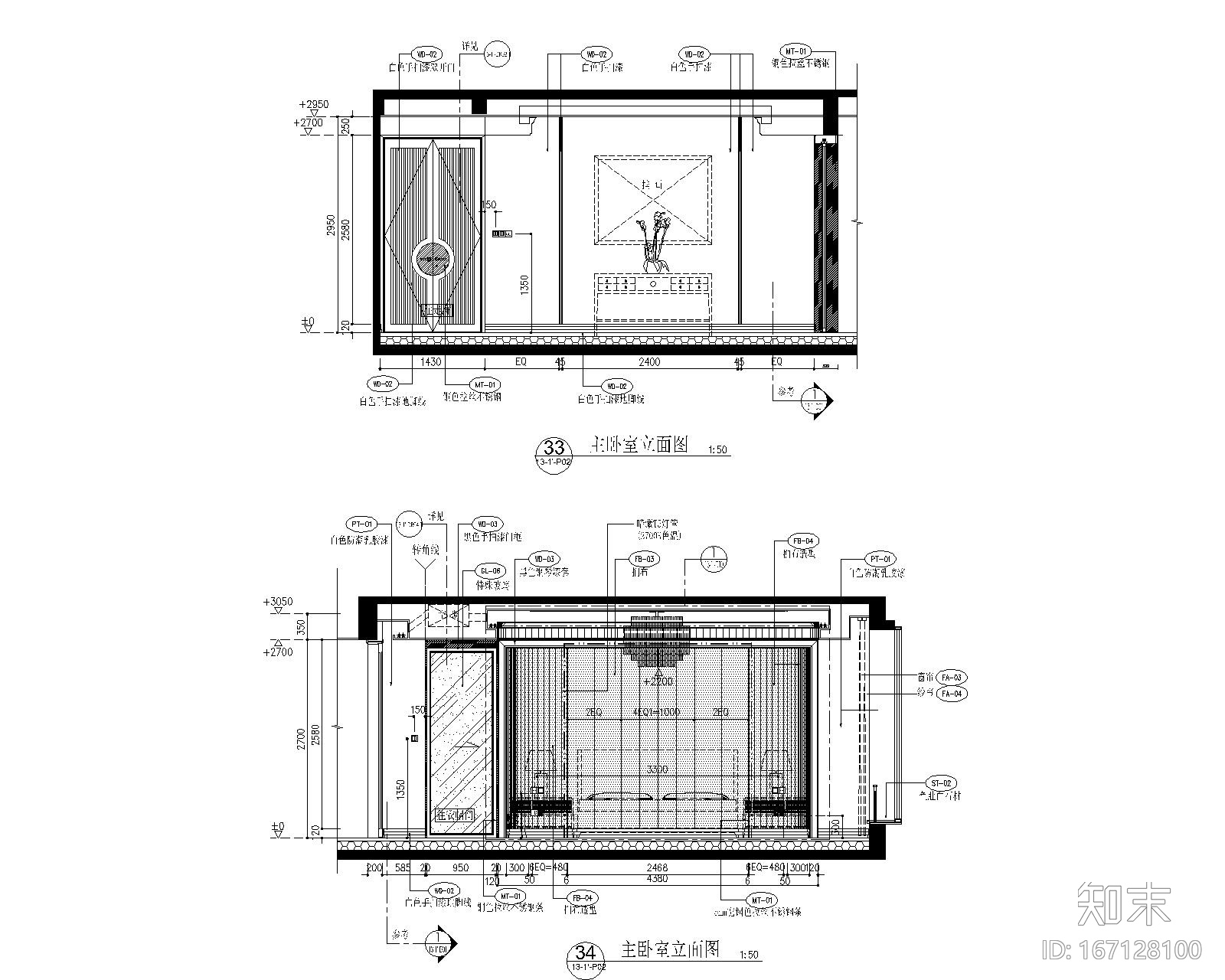 [南昌]新力洲悦法式半岛风格样板房装修施工图+高清效果...cad施工图下载【ID:167128100】