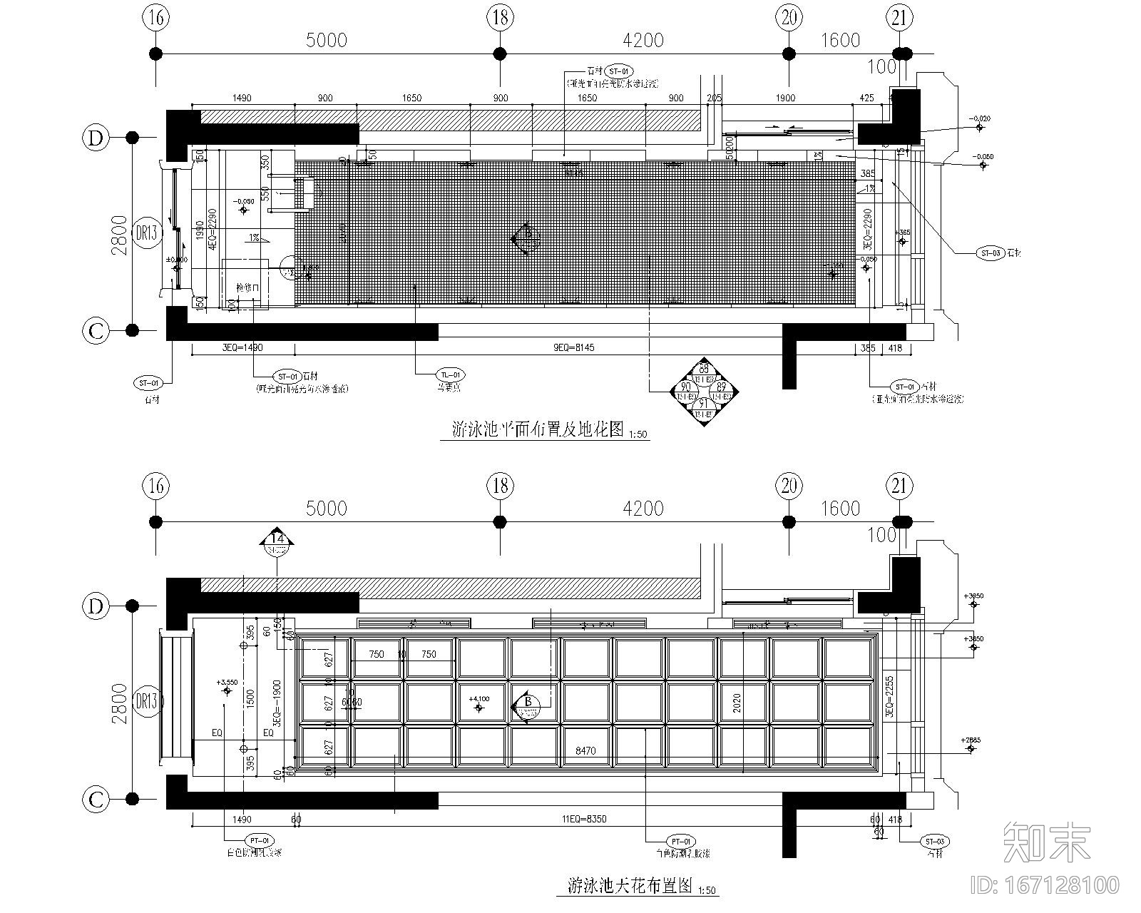 [南昌]新力洲悦法式半岛风格样板房装修施工图+高清效果...cad施工图下载【ID:167128100】