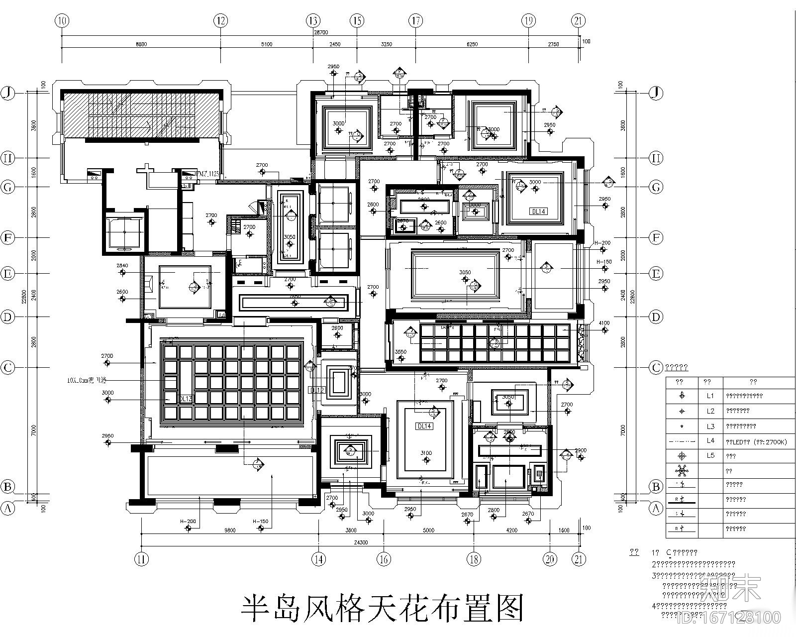 [南昌]新力洲悦法式半岛风格样板房装修施工图+高清效果...cad施工图下载【ID:167128100】