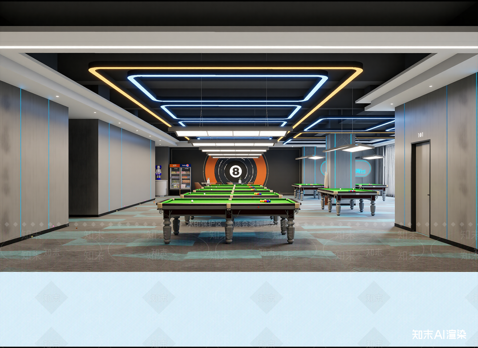 现代台球室3D模型下载【ID:1215108184】