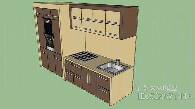 厨房的炉灶的炉炉气沉faucetSU模型下载【ID:523371116】