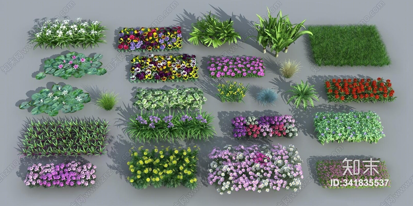 现代花草3D模型下载【ID:341835537】