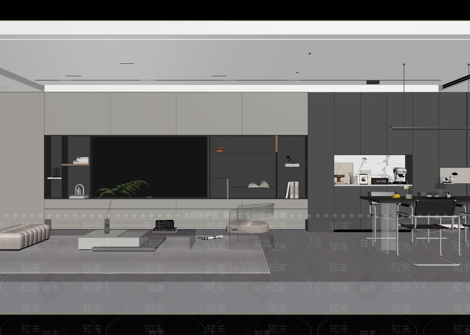 现代客餐厅3D模型下载【ID:1215051792】