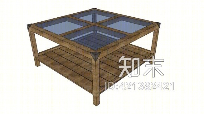 现代桌子SU模型草图