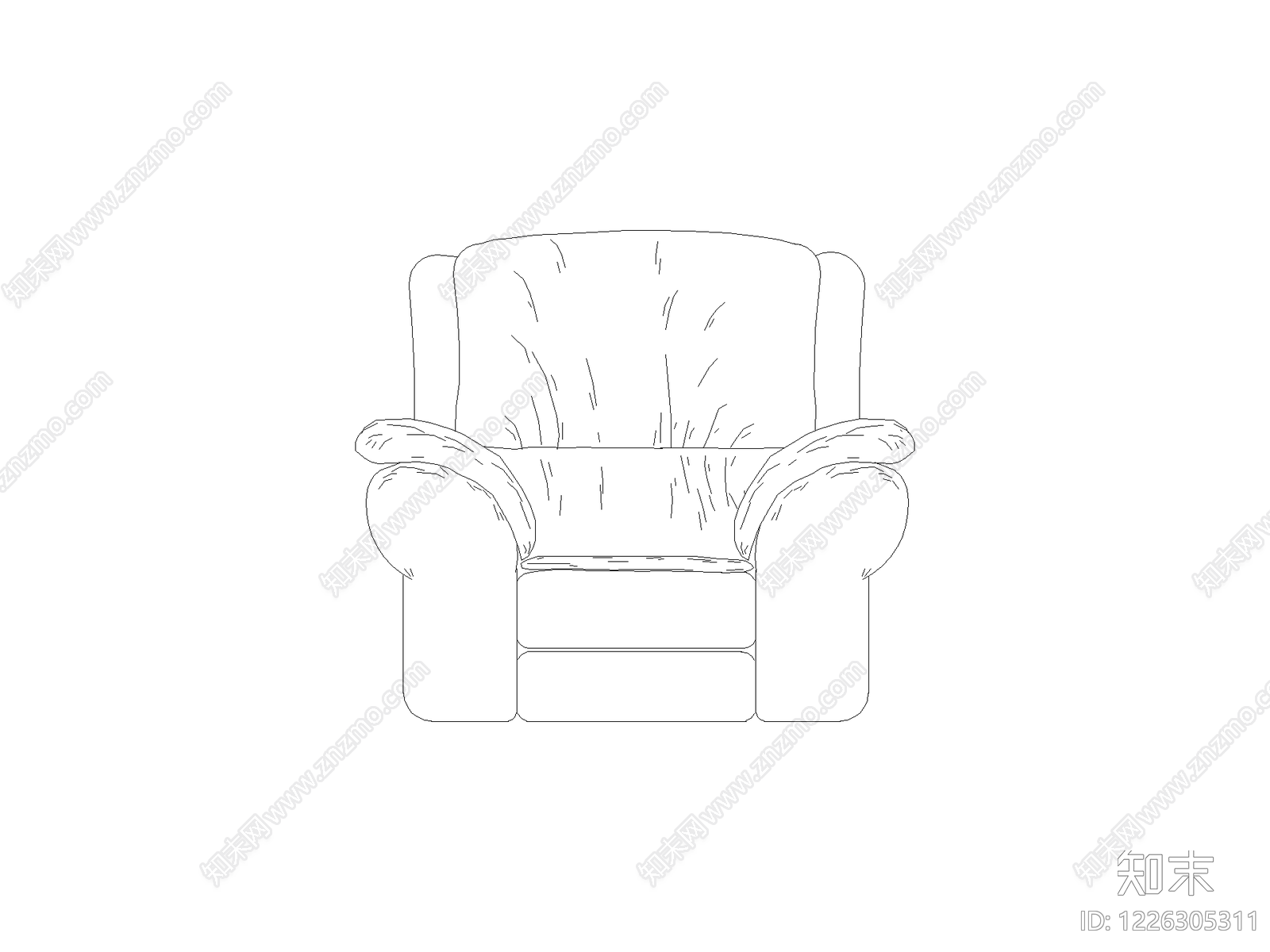 沙发cad施工图下载【ID:1226305311】