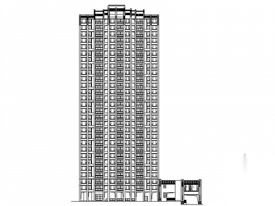 某二十八层商住楼建筑设计方案图cad施工图下载【ID:164858134】