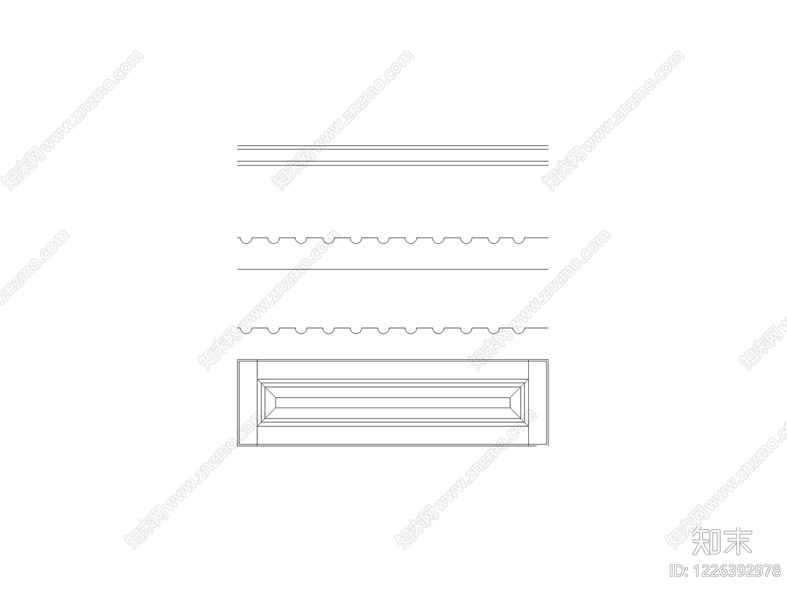 装饰线条cad施工图下载【ID:1226392978】